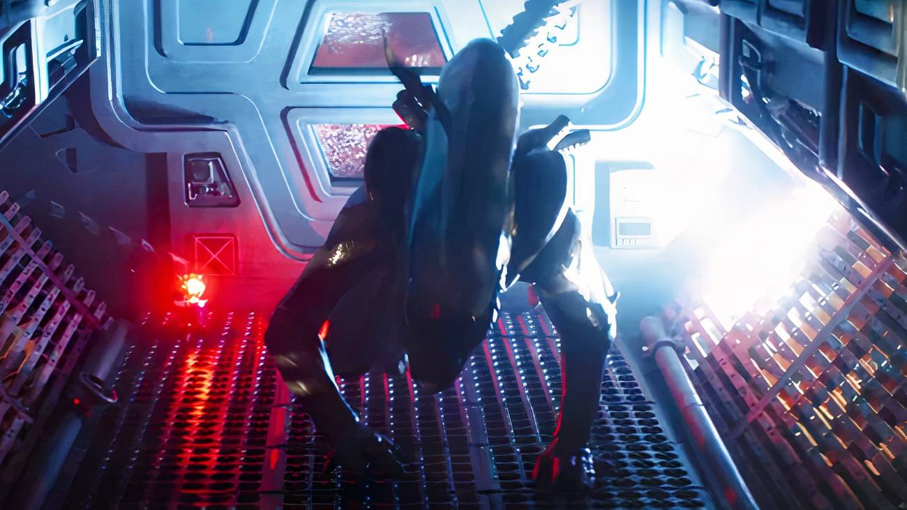 The Maginot Xenomorph, played by actor Cameron Brown, runs loose on the ship.